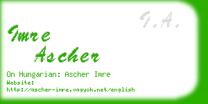 imre ascher business card